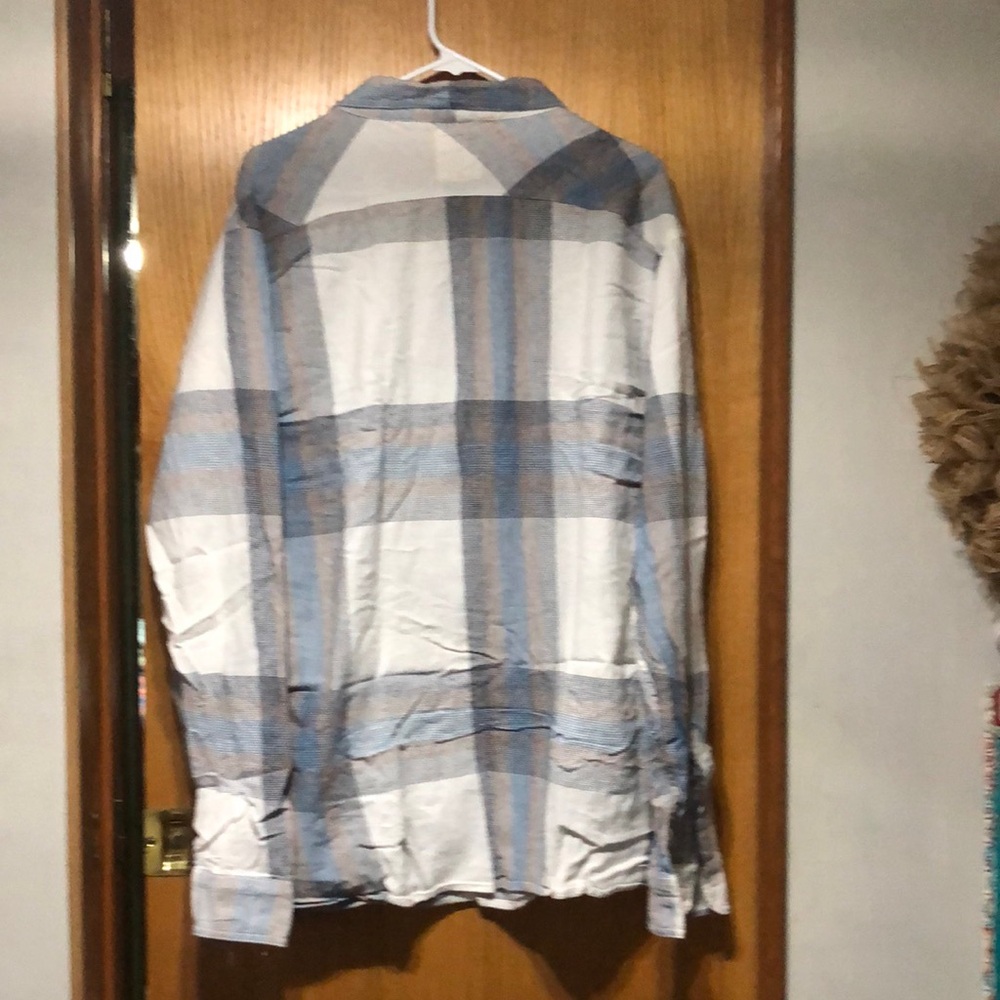 Levi's Men's Blue and White long sleeve Shirt - Picture 3 of 4